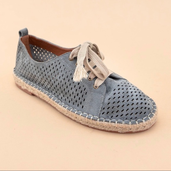Dash of Pink Shoes - Perforated Suede Espadrille Sneakers